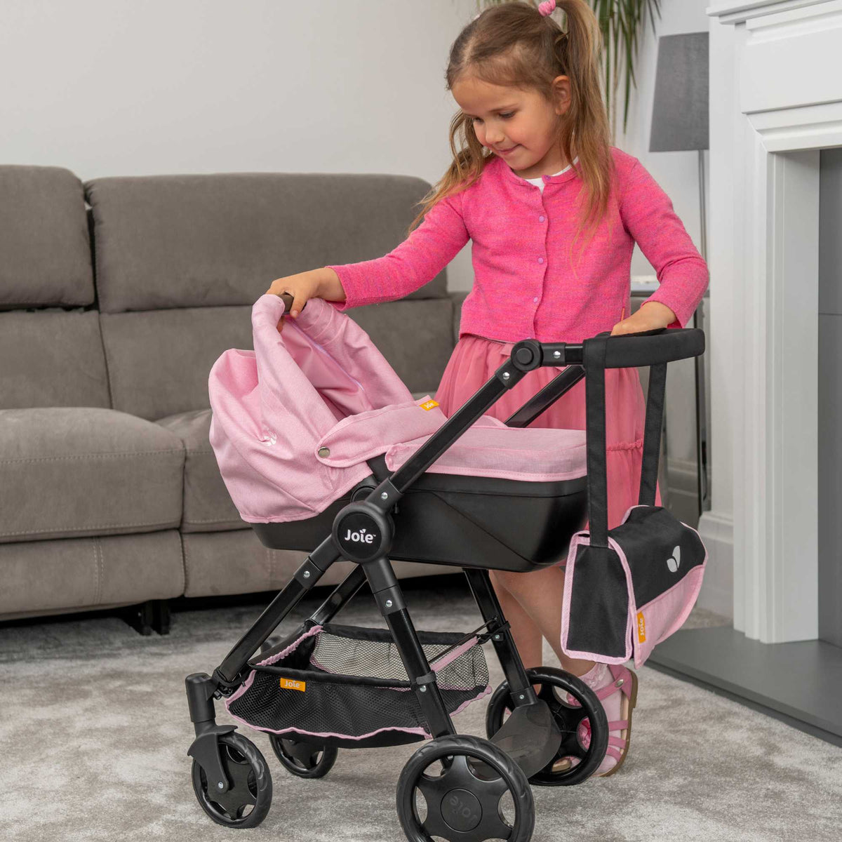 Joie Mytrax Dolls Pram - Pink &amp; Black Prams