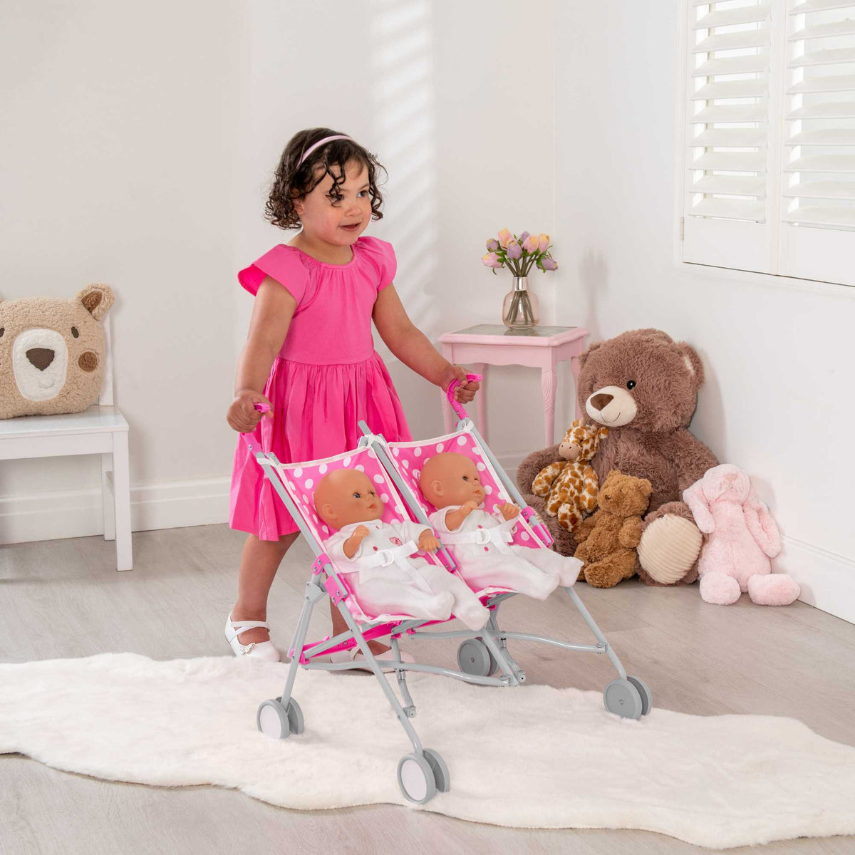 Dolly Tots Twin Dolls Stroller Pushchairs