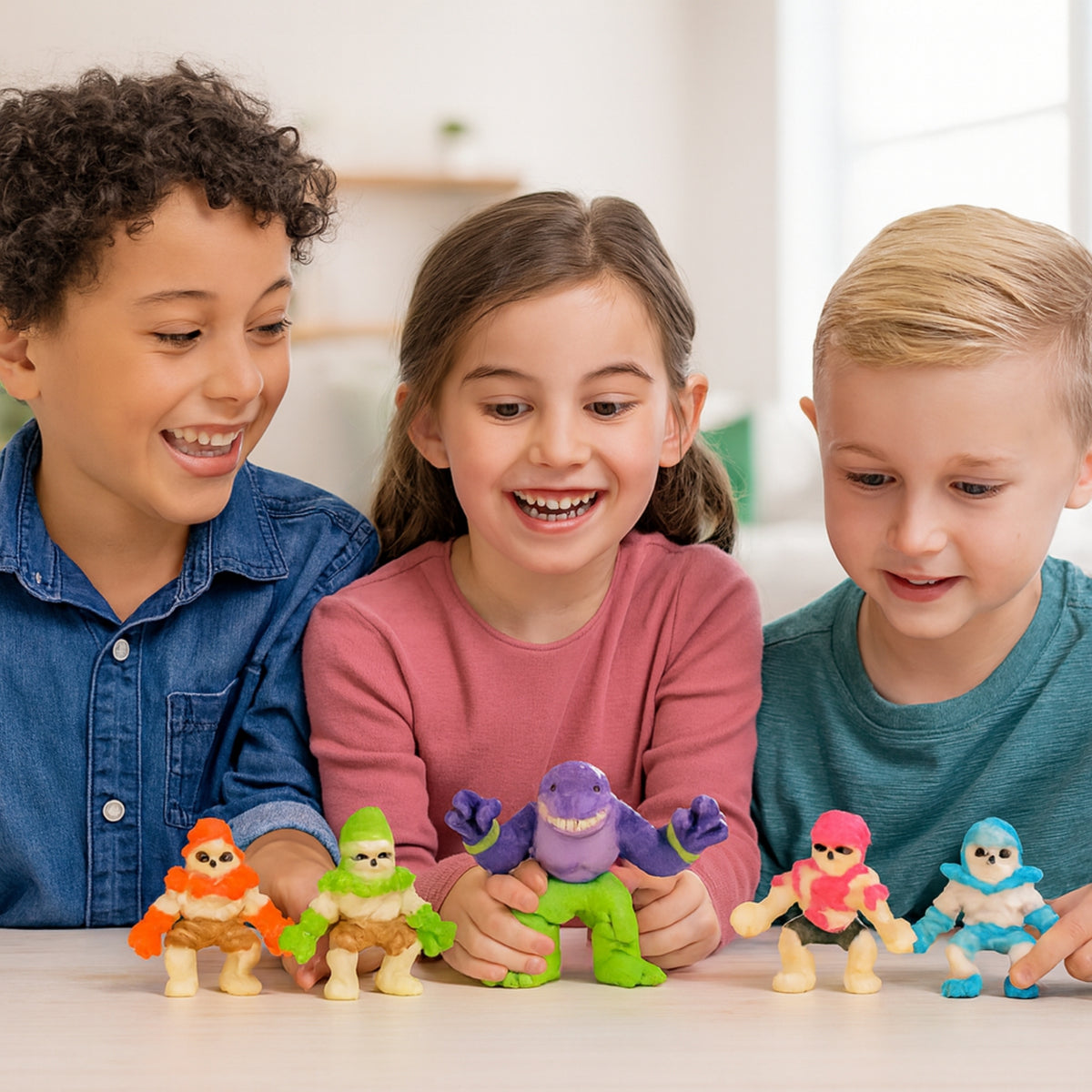 Stretcherz Play Case With 5 Stretchy Figures - Skull