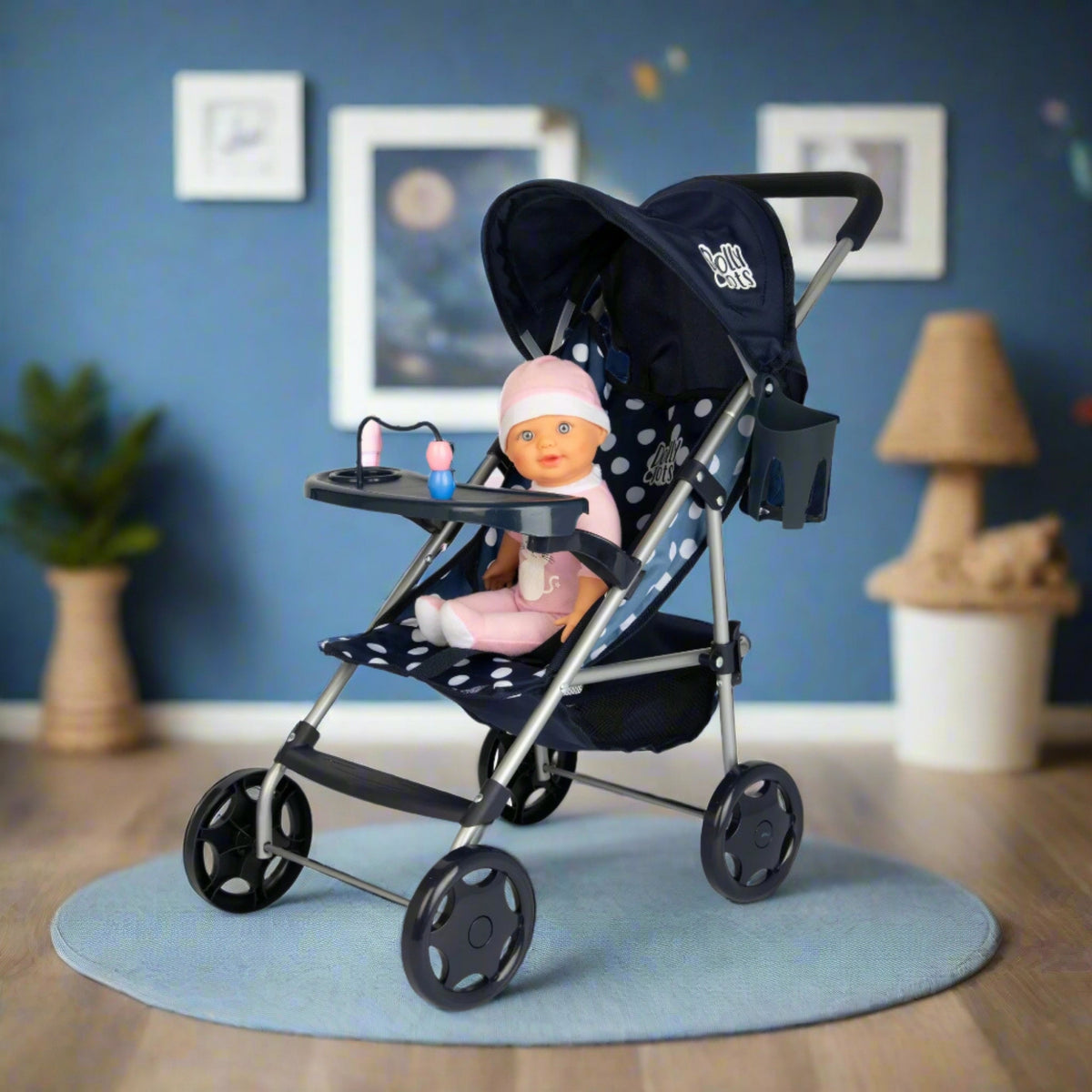 Dolly Tots Playtime Dolls Pushchair - Navy