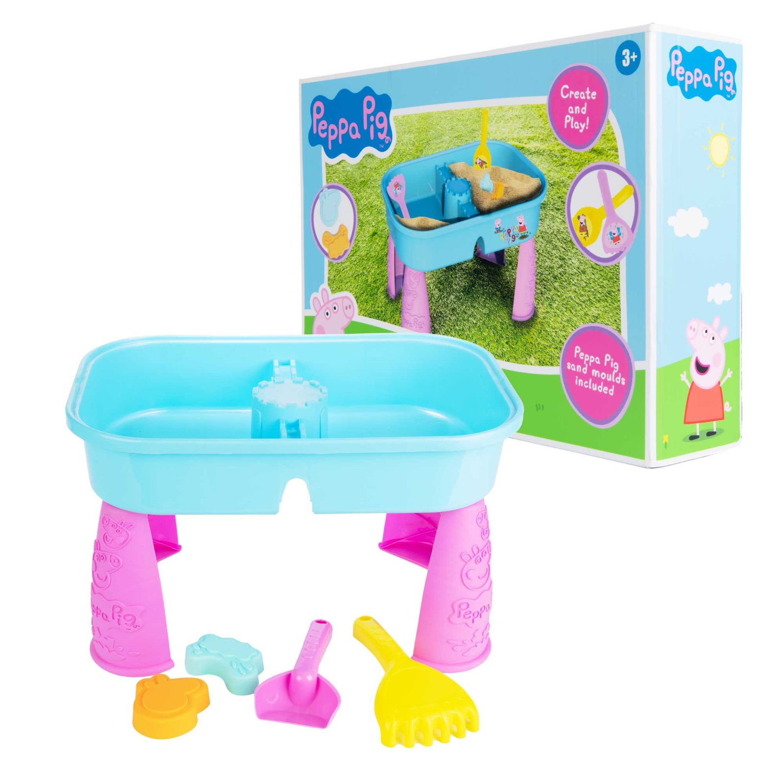 Peppa Pig Sand & Water Table - Includes Spade, Rake & Sand Moulds