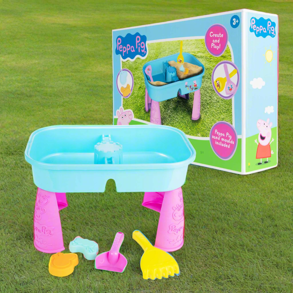Peppa Pig Sand &amp; Water Table - Includes Spade, Rake &amp; Sand Moulds Sand &amp; Water Play