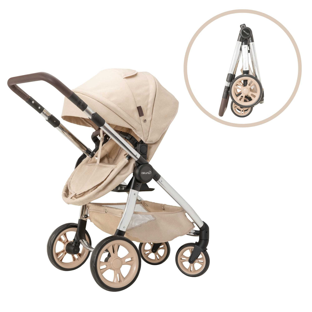 Celuna Premium Vogue Stone Dolls Pram - Two Pram Modes Doll &amp; Action Figure Accessories