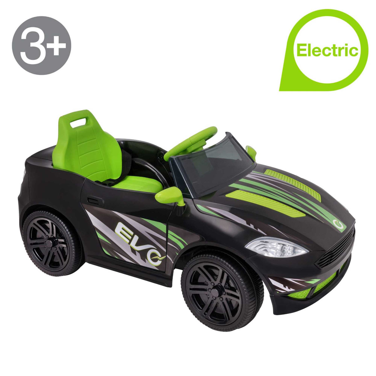 EVO 6v Kids Electric Ride-On Venom Sports Car Green Electric Ride Ons