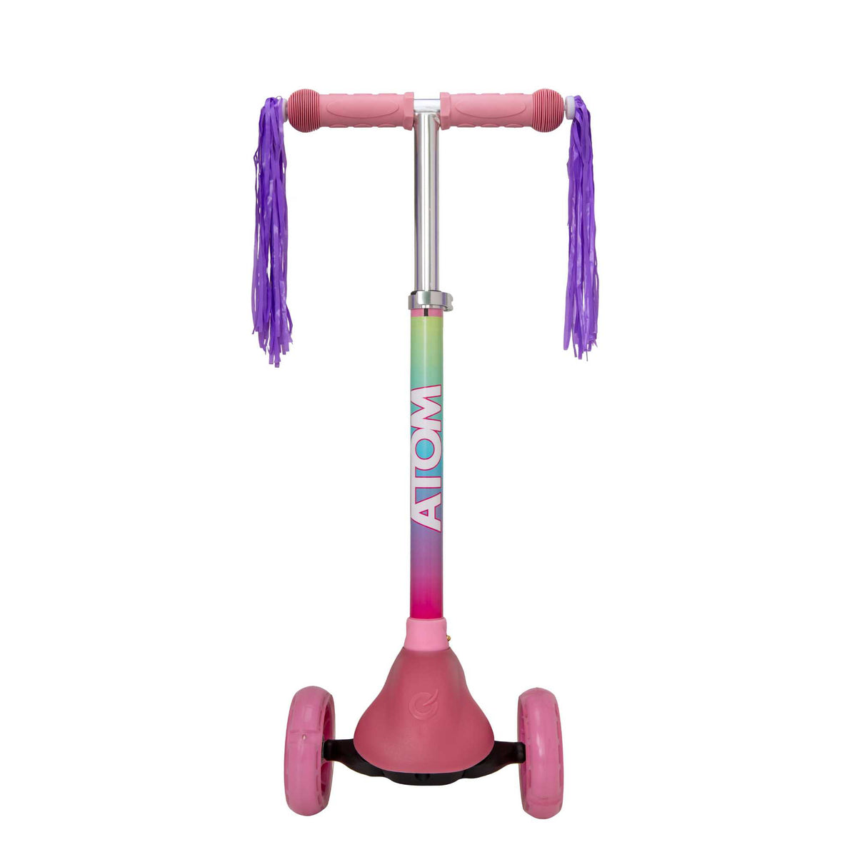 ATOM Eclipse Kids 3 Wheeled Scooter in magical unicorn theme, showcasing a sturdy design, colorful unicorn graphics, and a fun, kid-friendly style perfect for young riders