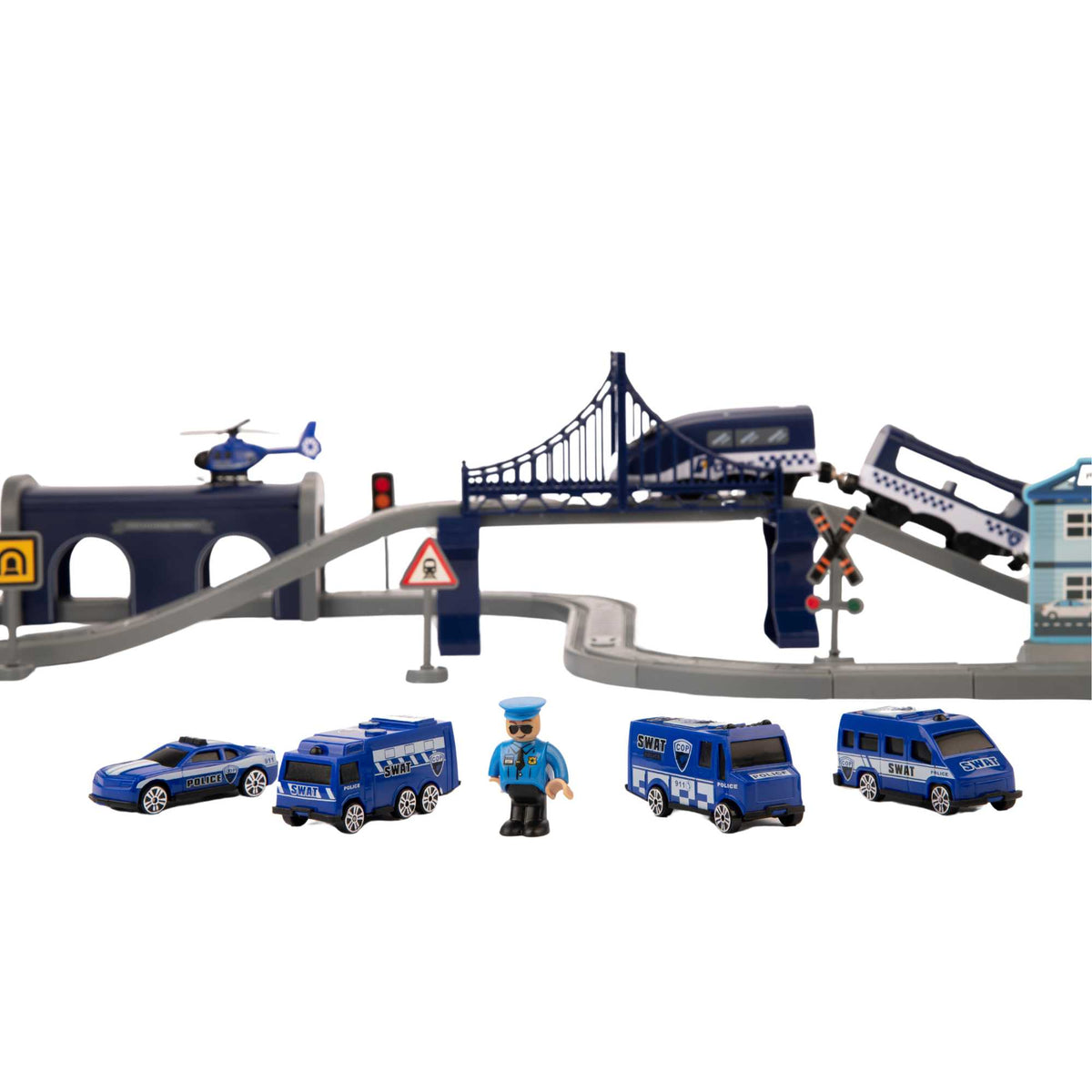 Police Service Rescue Train Set - 66 Pieces Included