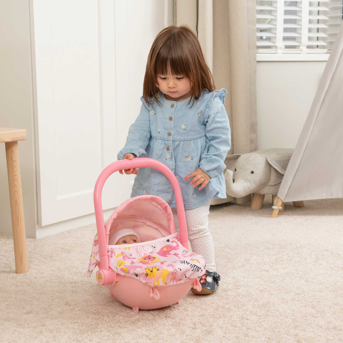 BabyBoo Bambino Jungle Print 4-IN-1 Dolls Pram Prams