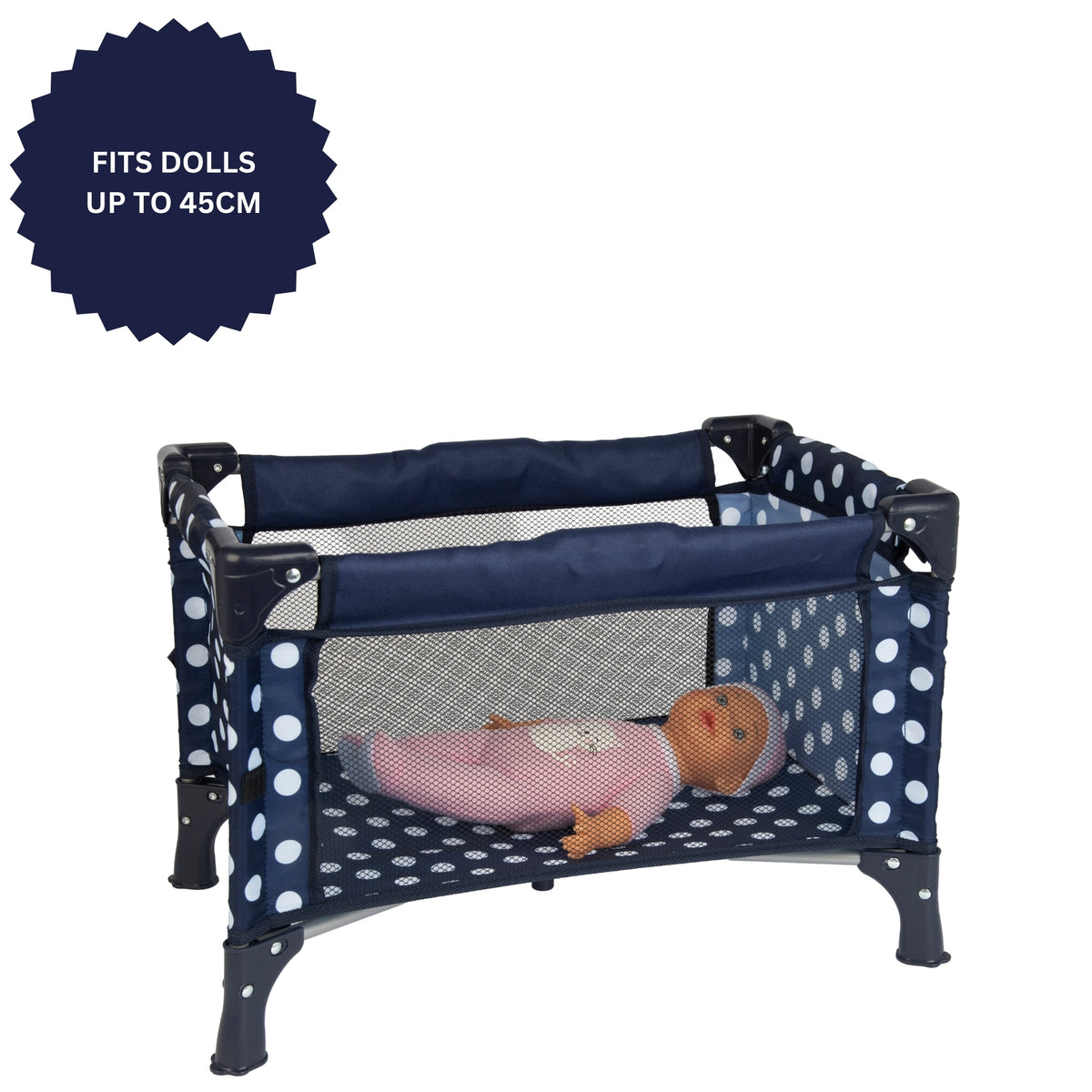 Dolly Tots Travel Dolls Cot - Navy