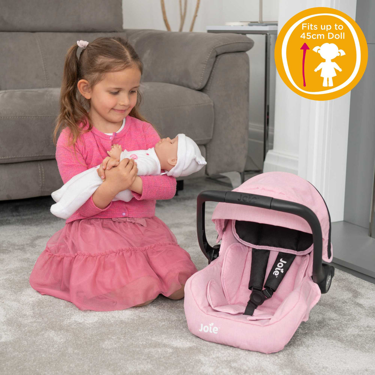 Joie I-Gemm Dolls Car Seat - Pink &amp; Black Dolls Accessories