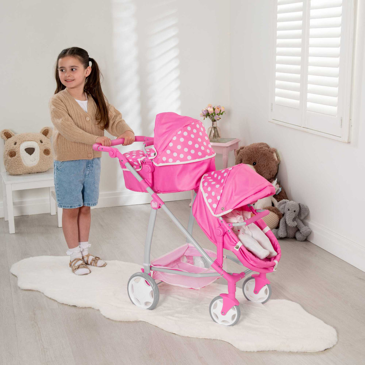 Dolly Tots Twin Dolls Pram Prams