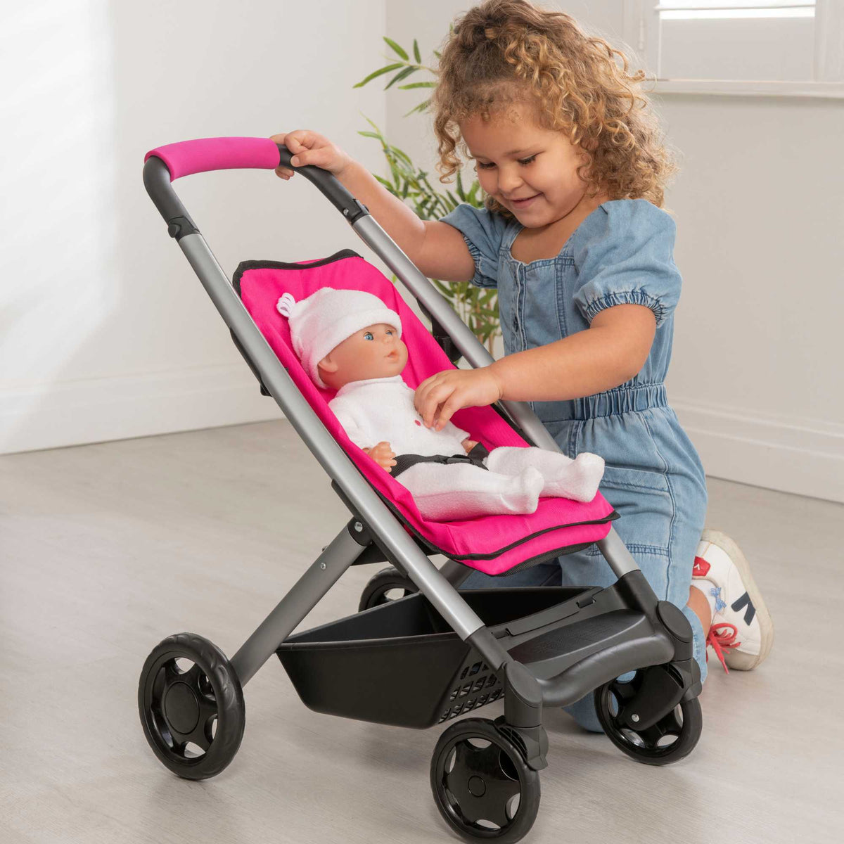 Chicco Junior 3-IN-1 Dolls Pram - Versatile Toy Stroller, Carrycot, and Pram for Dolls