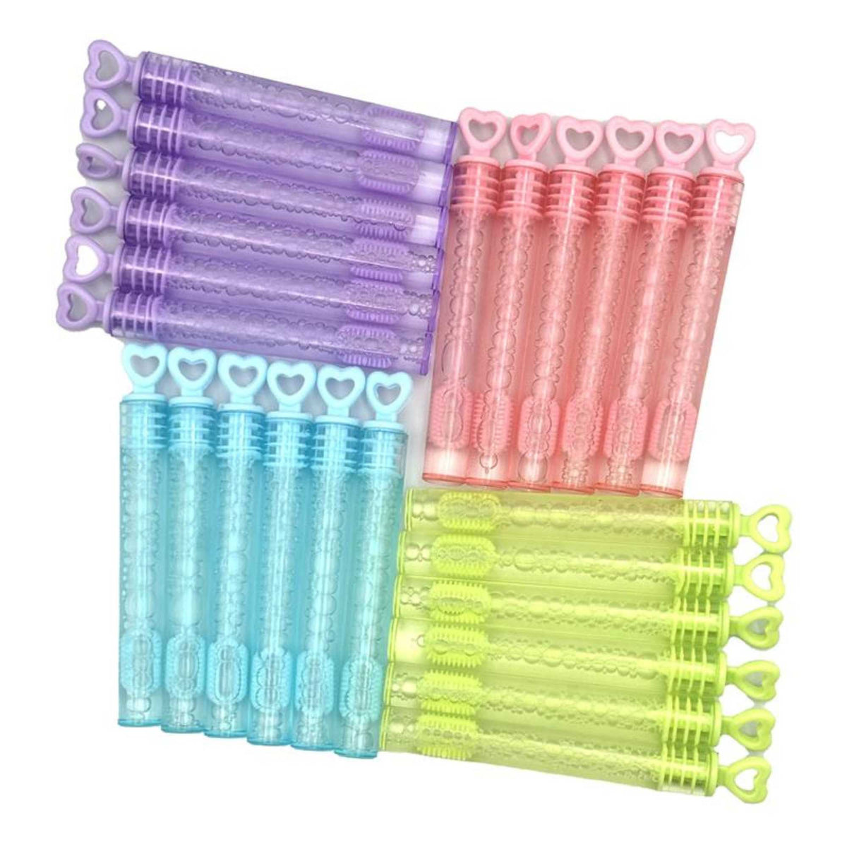 Pastel Bubble Wands - 48 Pack Bubble Solution &amp; Wands