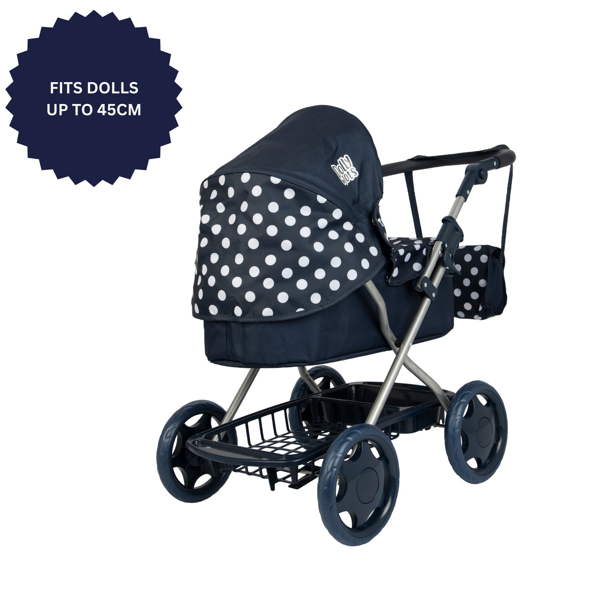 Dolly Tots Cherish Dolls Pram - Navy Prams