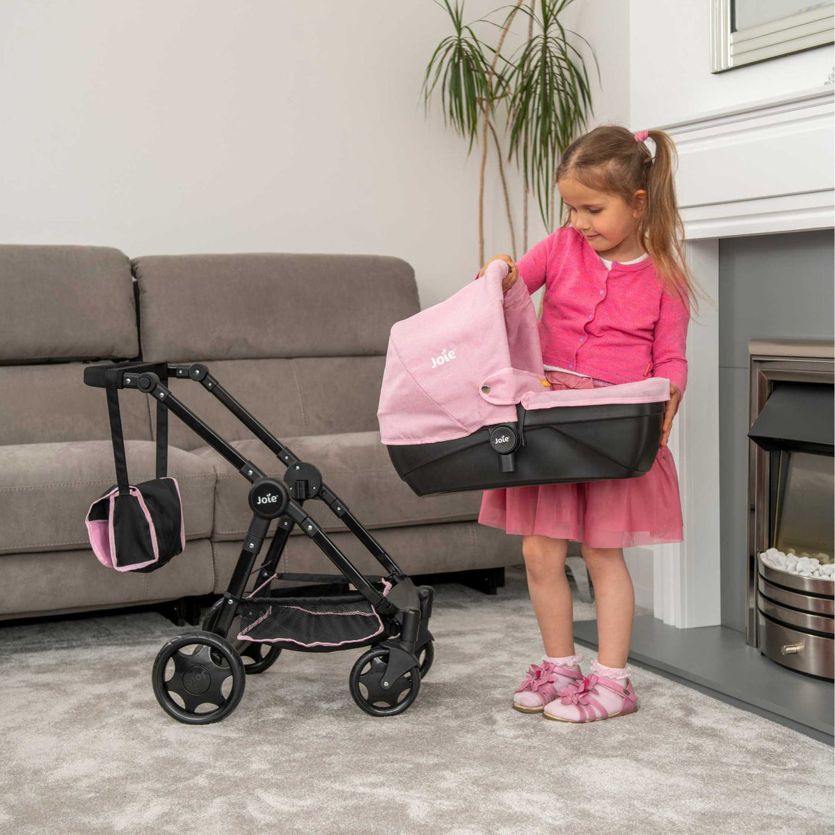 Joie Mytrax Dolls Pram - Pink &amp; Black Prams