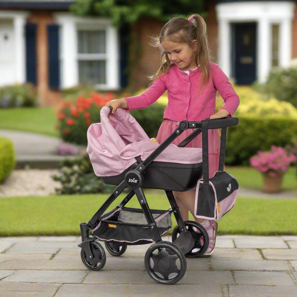 Black and pink pram best sale