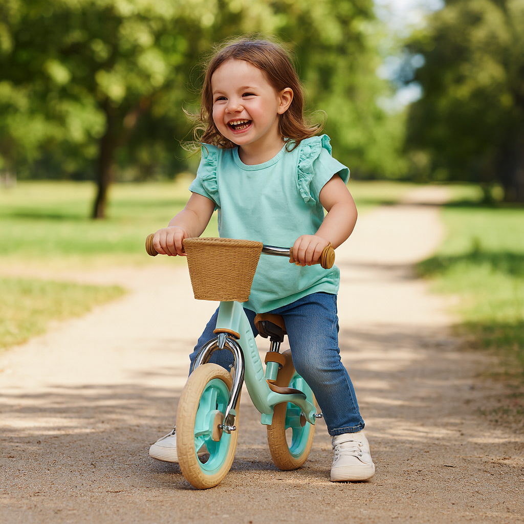 ATOM 10&quot; Glider Bike With Basket - Mint Green