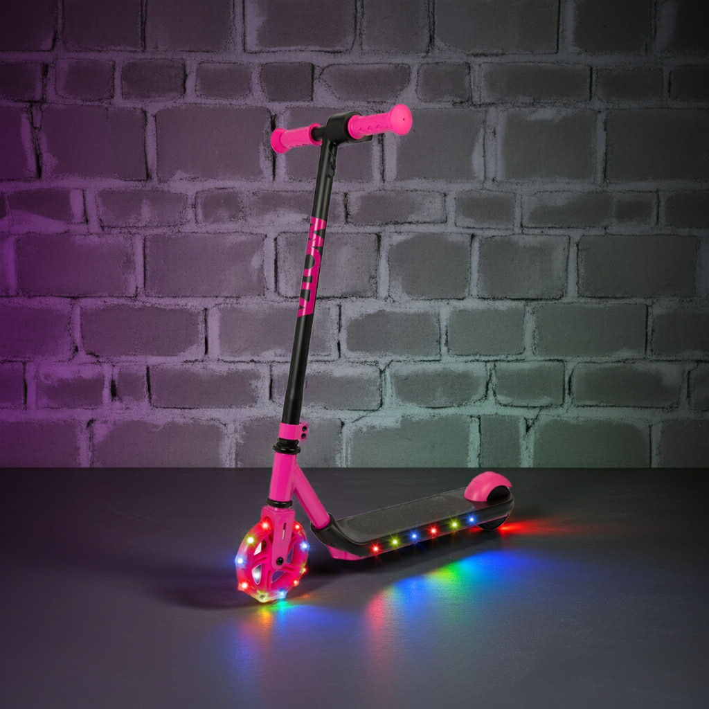 ATOM Light Up Electric Lightening Scooter - Pink