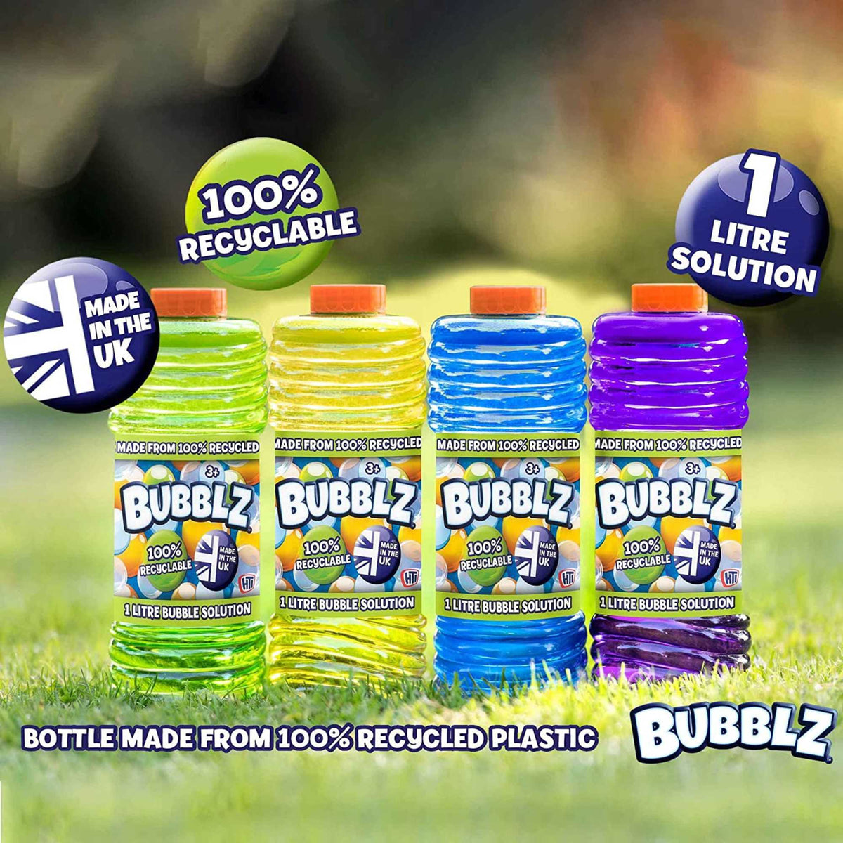 Bubblz 1Ltr. Bubble Solution Made From 100% Recycled Plastic Bubble Toys