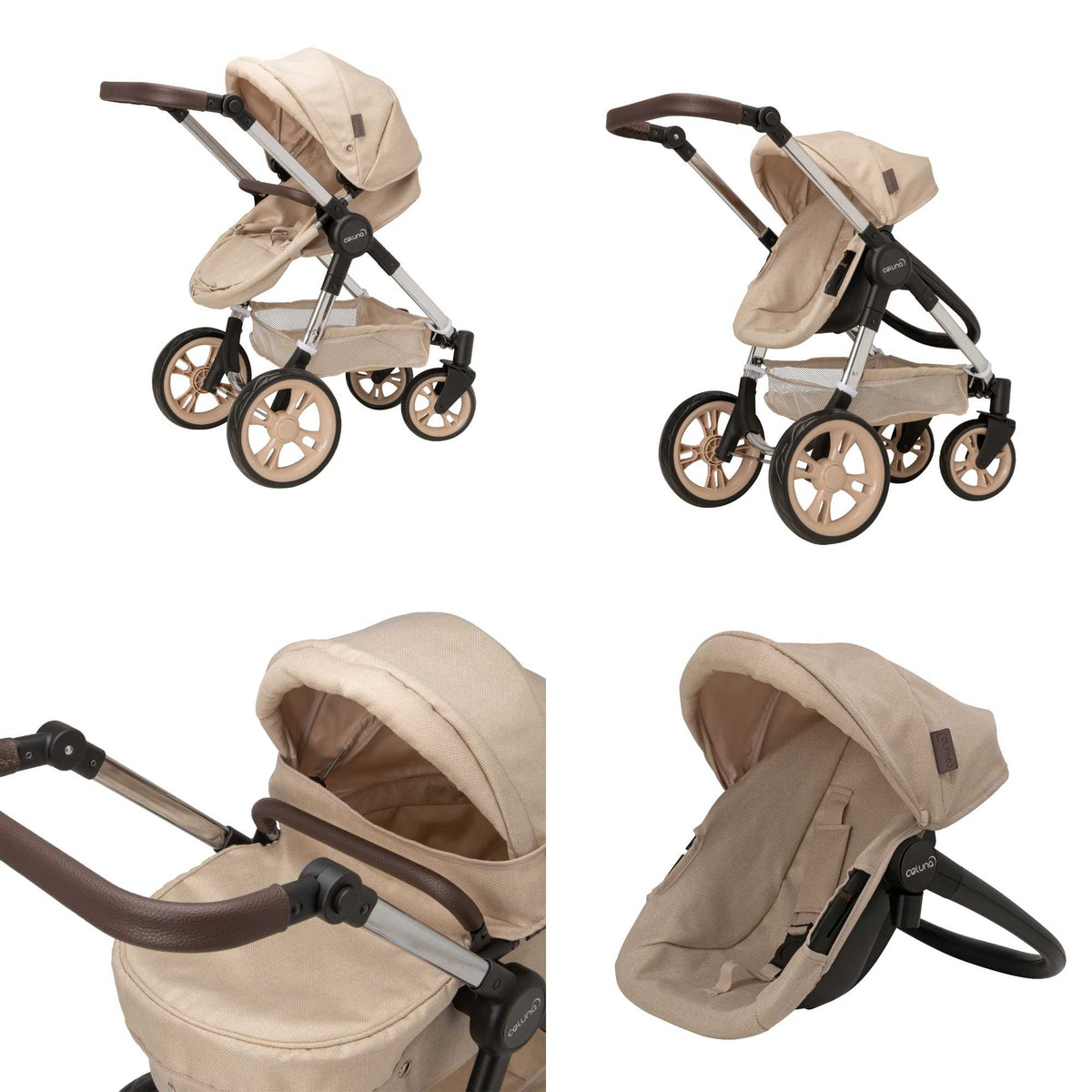 Celuna Premium Stone Dolls Travel System - 4 Pram Modes Prams
