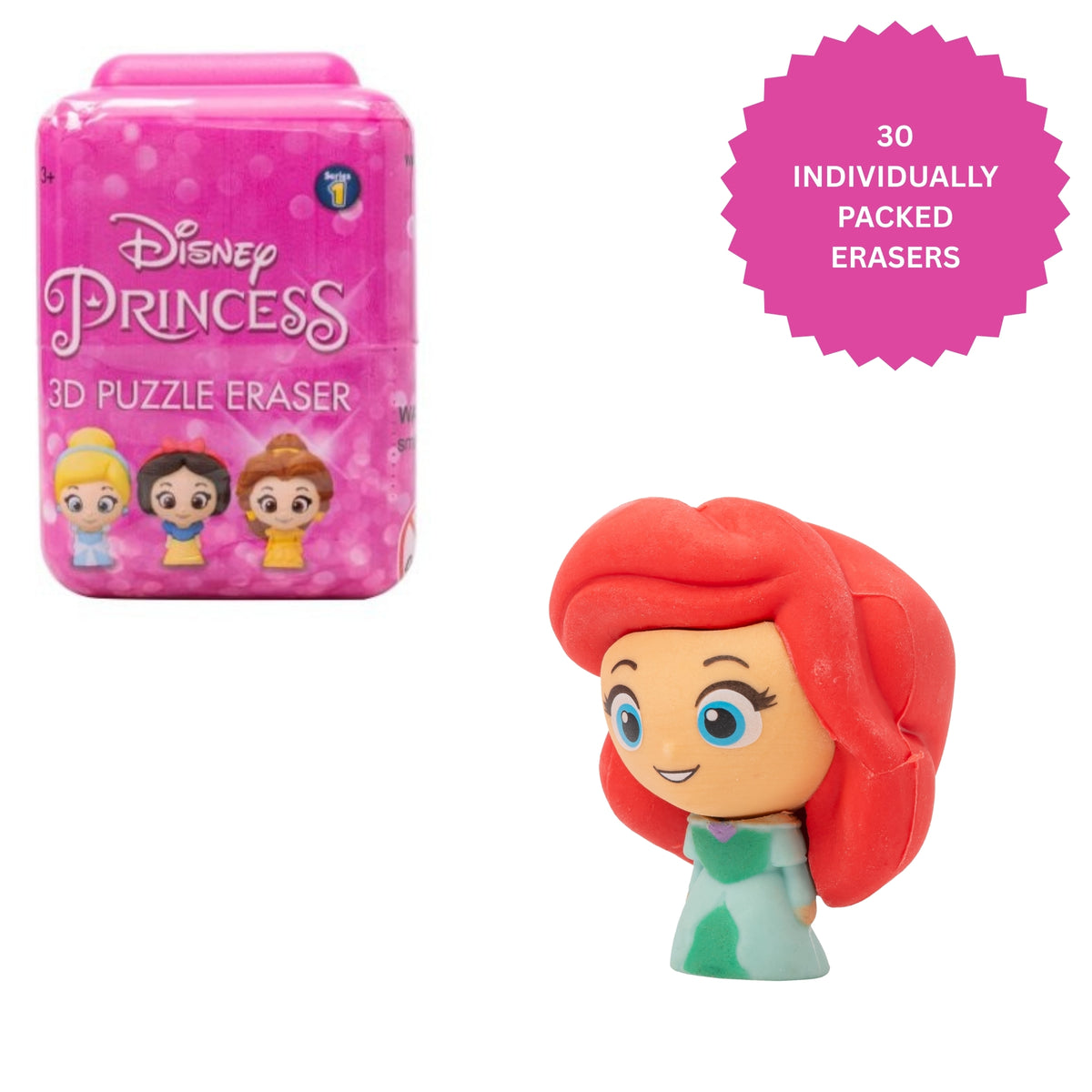Disney Princess Puzzle Palz - 30 Princess Figure Erasers Art Supplies