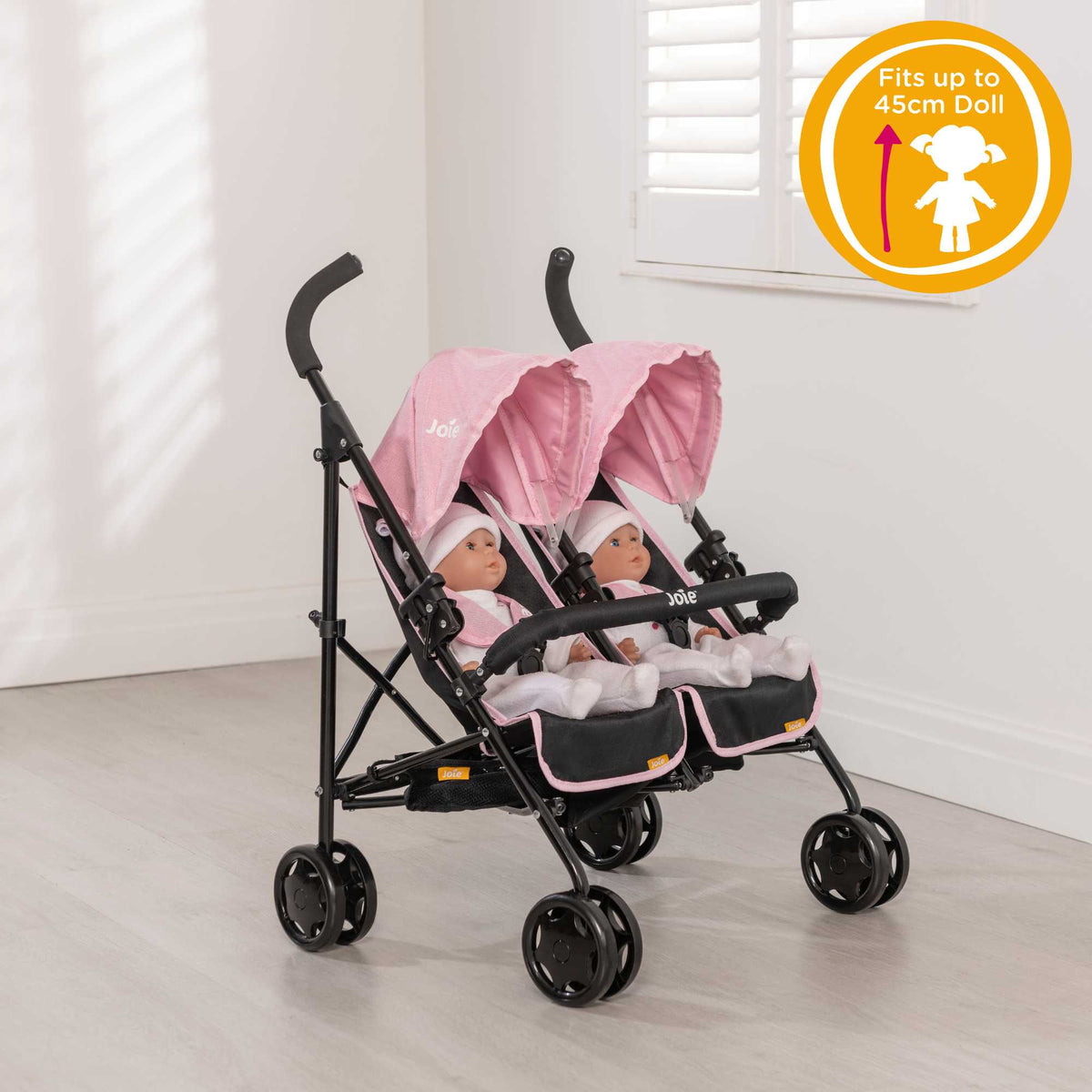 Joie Aire Twin Dolls Stroller - Pink &amp; Black Pushchairs