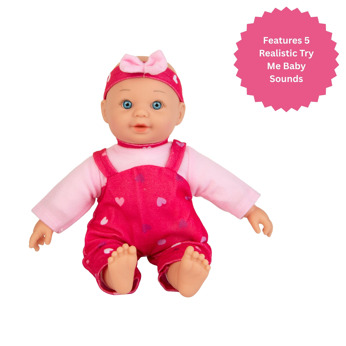 Dolly Tots 30cm Doll &amp; Car Seat - Soft Bodied Talking Doll