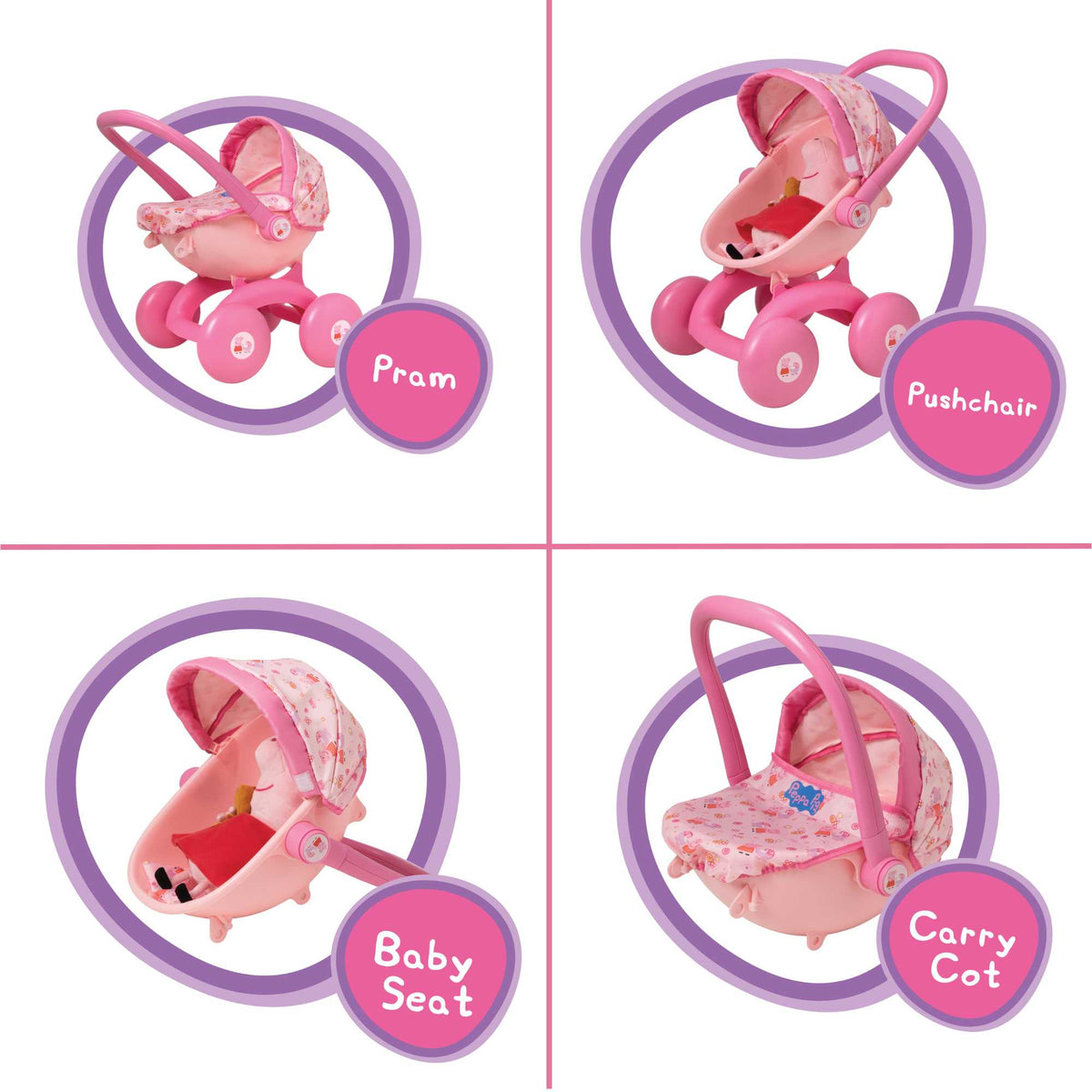 Peppa Pig 4-IN-1 My First Dolls Pram Prams