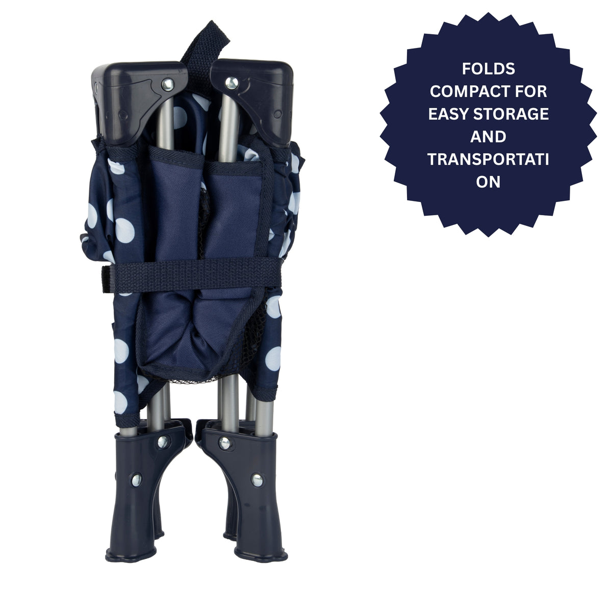 Dolly Tots Travel Dolls Cot - Navy Dolls Accessories
