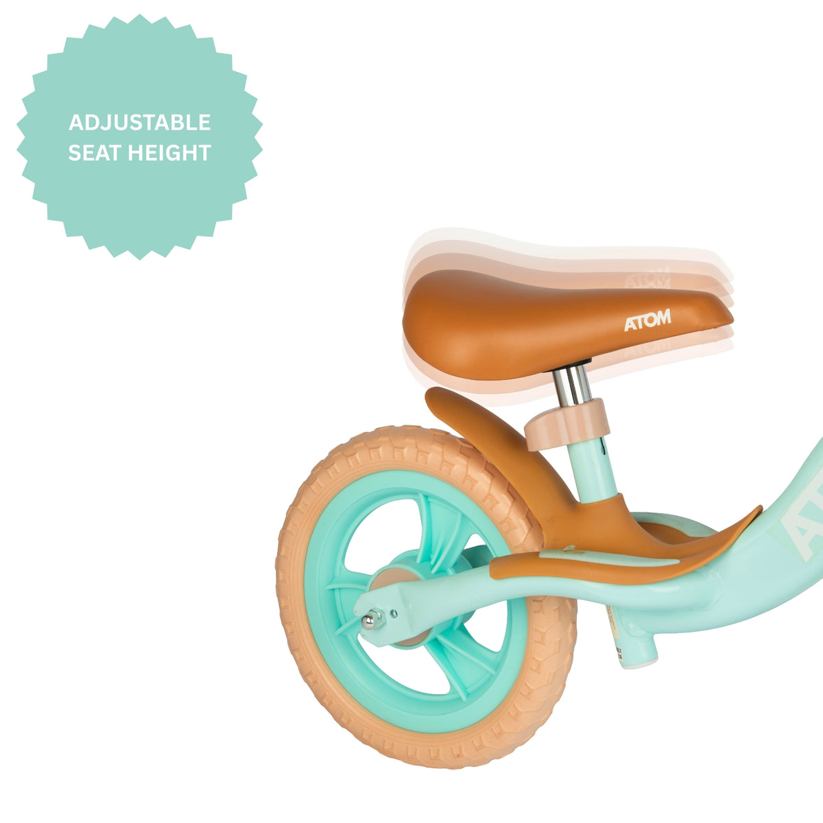 ATOM 10&quot; Glider Bike With Basket - Mint Green Balance Bike