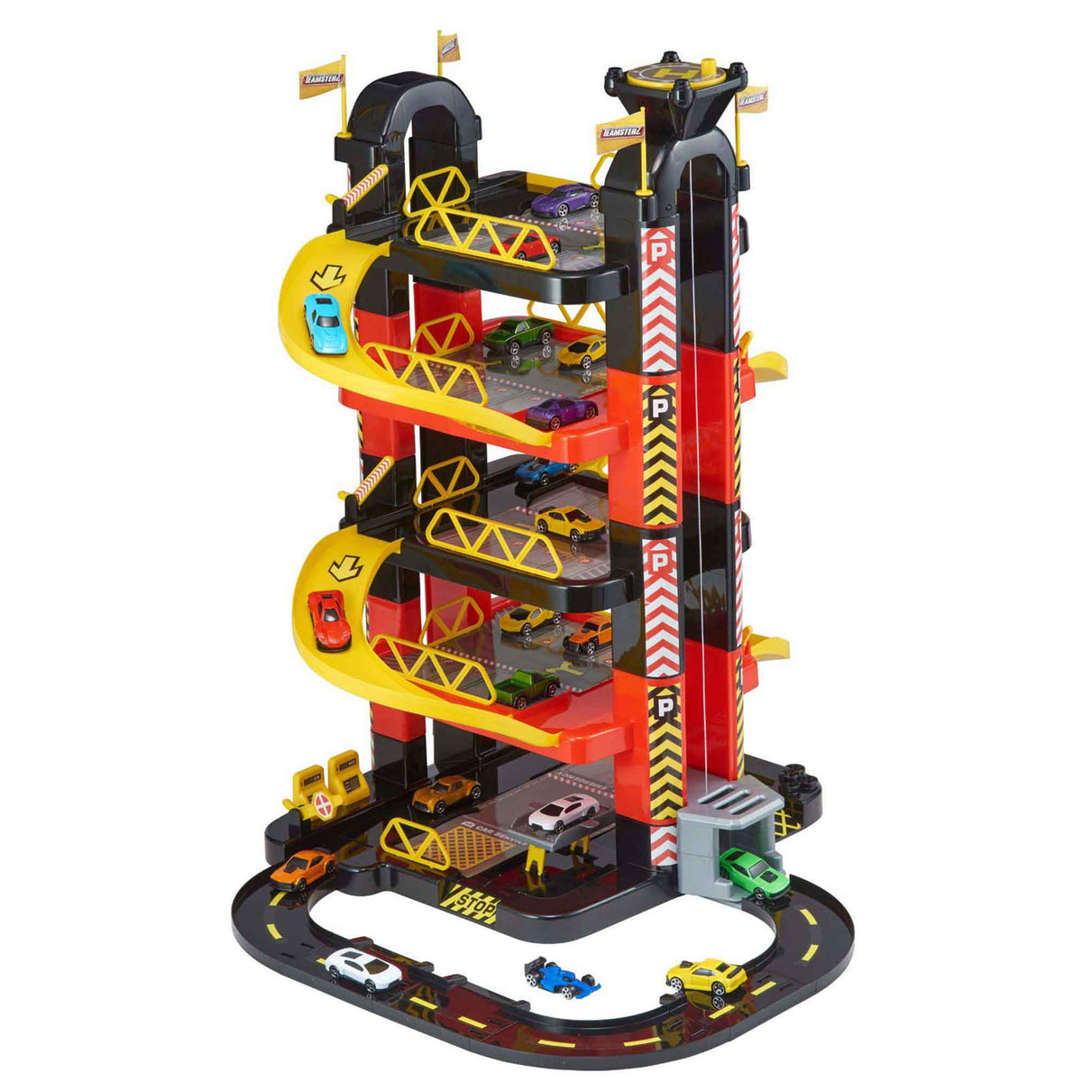 Teamsterz Metro City 5 Level Tower Garage + Street Machine 20 Toy Car Multipack Bundle