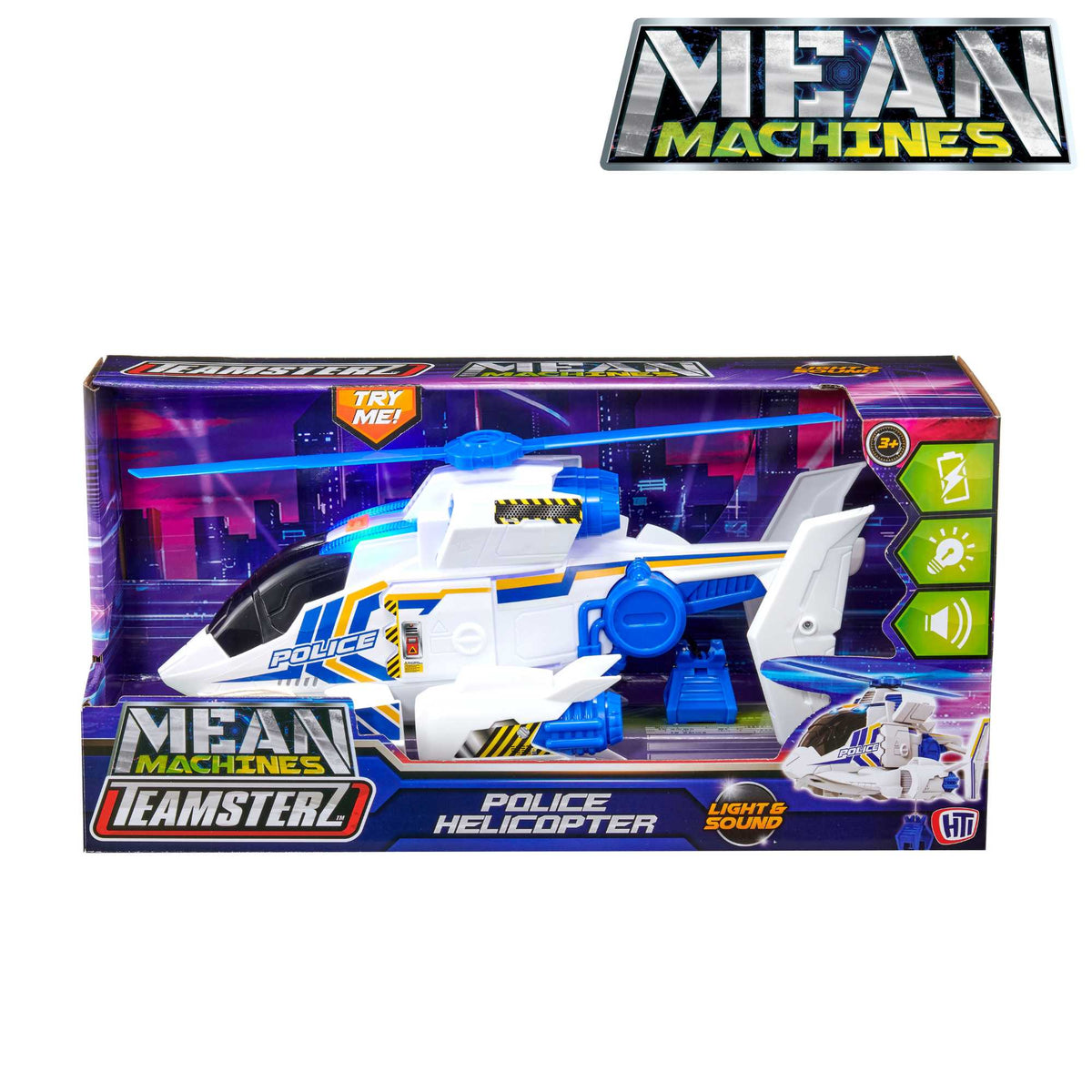Teamsterz Mean Machine Lights &amp; Sounds Police Rescue Helicopter Helicopters &amp; Planes