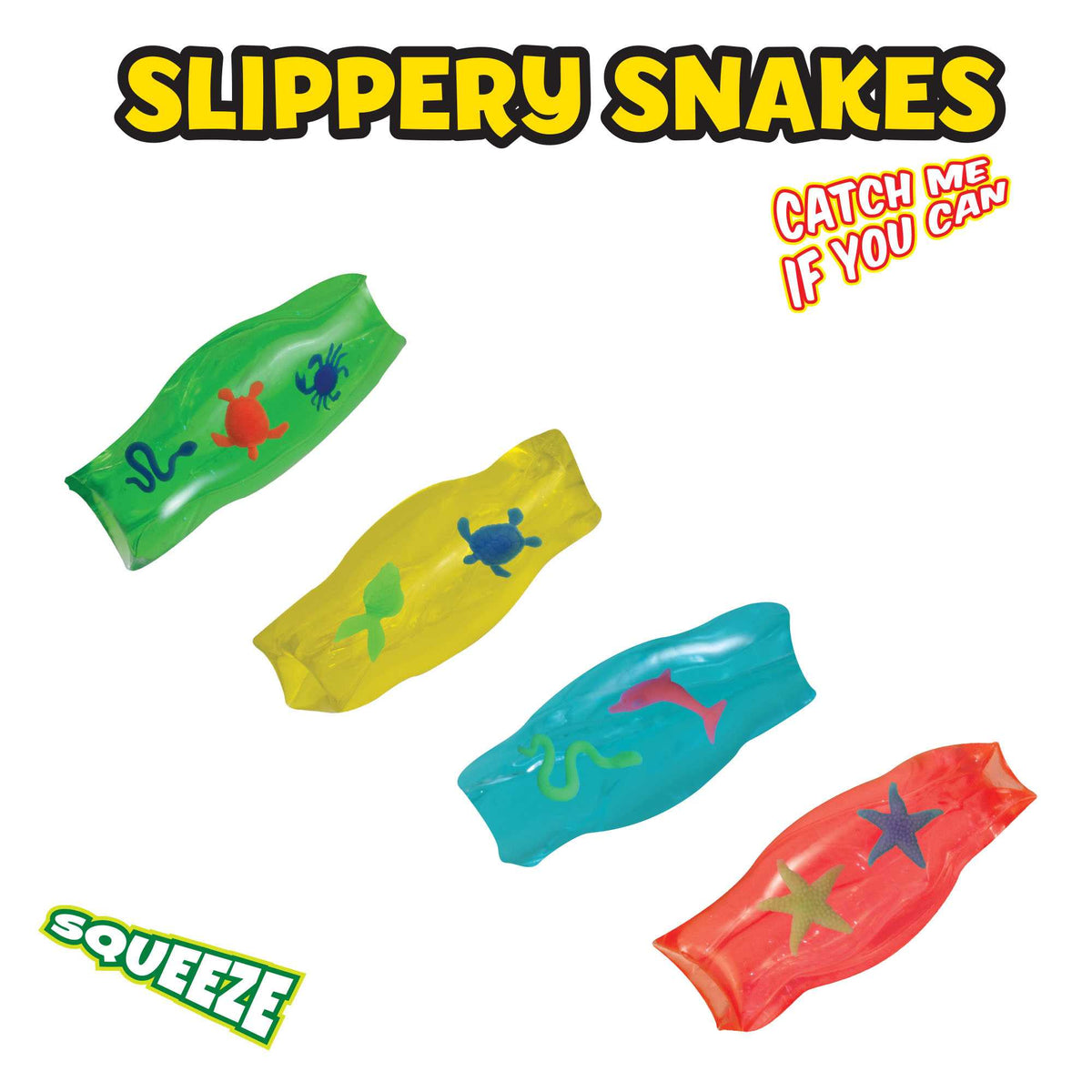 Slippery Snakes Fidget Toys - 4 Pack Assorted Colours