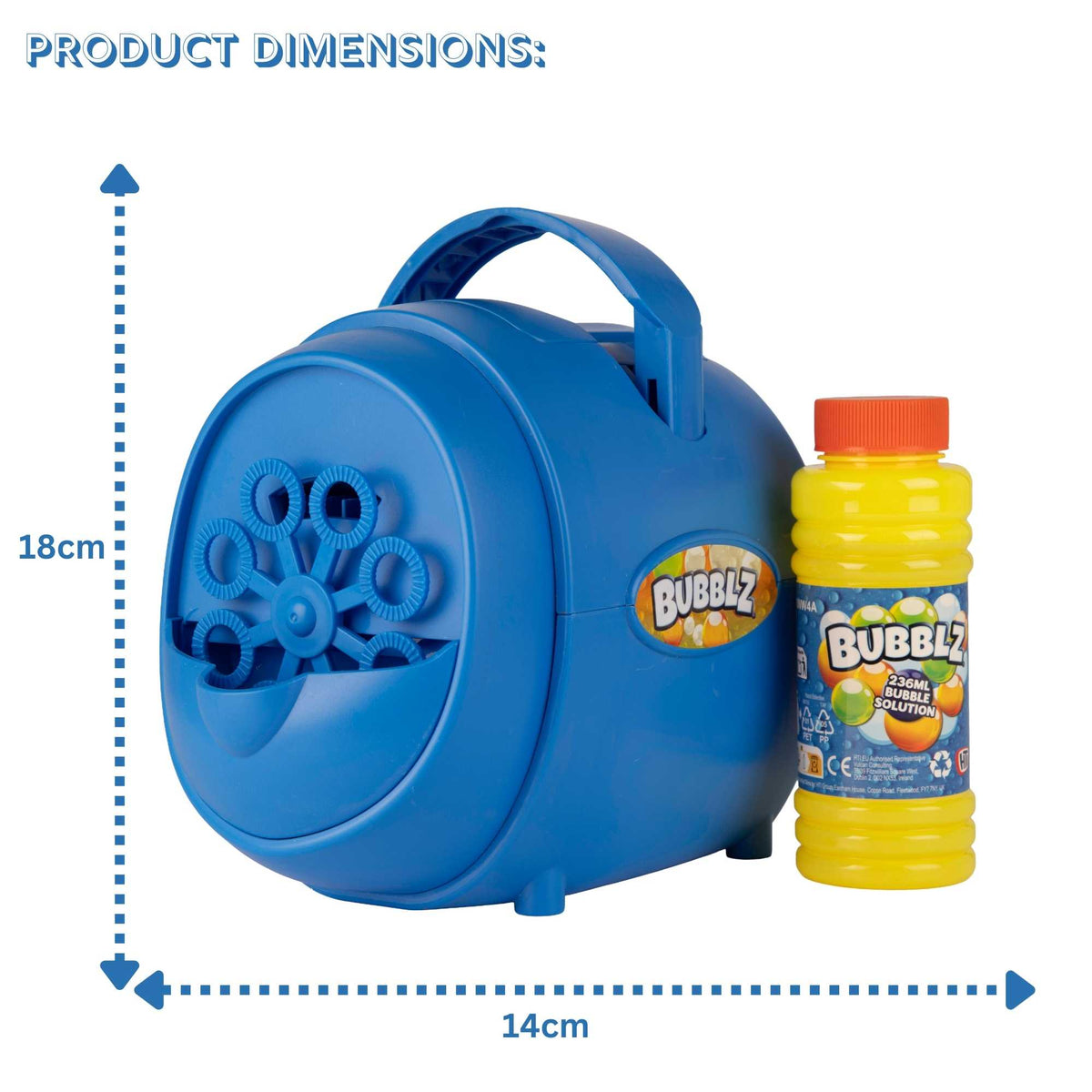 Mega Bubble Flurry Party Machine – High Output Bubble Maker for Kids with 236ml Bubble Solution, USB Charger, Retractable Carry Handle, and Portable USB-Powered Design for Outdoor Play
