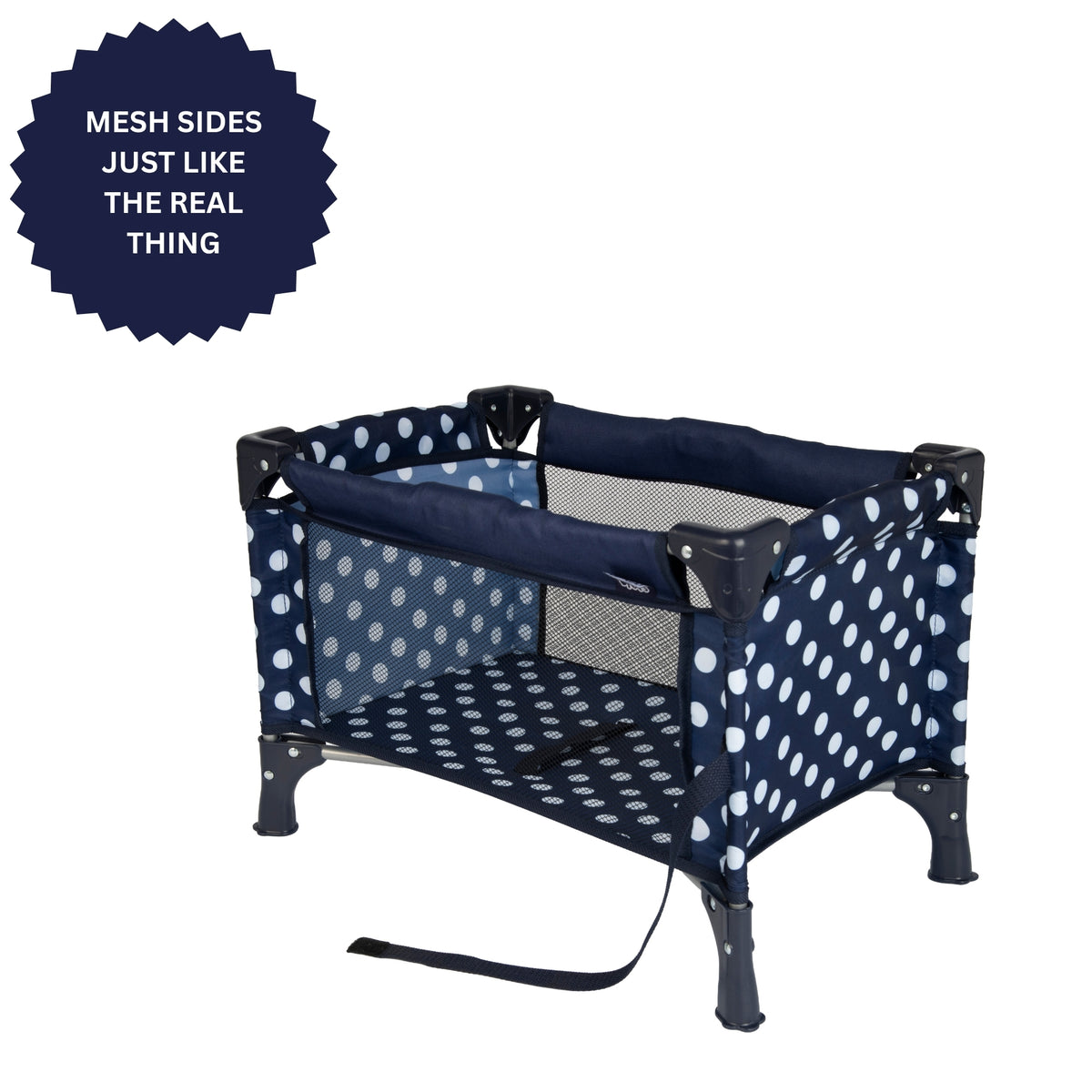 Dolly Tots Travel Dolls Cot - Navy Dolls Accessories