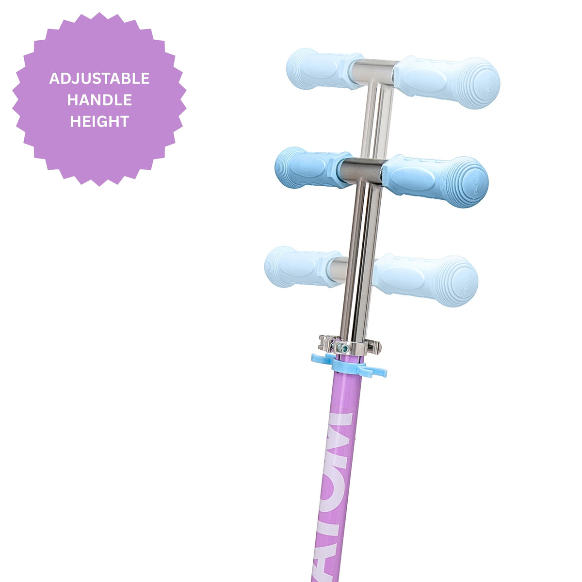 ATOM Light-Up Inline Scooter in Lilac – 2-Wheel Folding Kids Scooter with LED Flashing Wheels and Adjustable Handlebar for Ages 5+