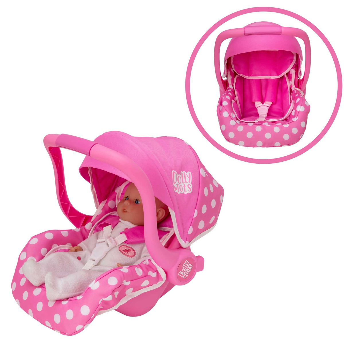 Dolls Car Seat, Dolls Prams &amp; Accessories, Dolly Tots Playset, Childrens Dolls Accessories, Childrens Car Seat, Pink Dolls Playsets