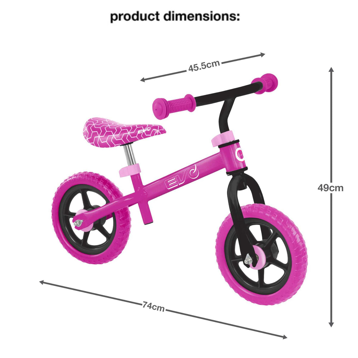 Child riding the EVO Balance Bike outdoors, showcasing the lightweight and durable design perfect for young learners to develop their balance and coordination skills