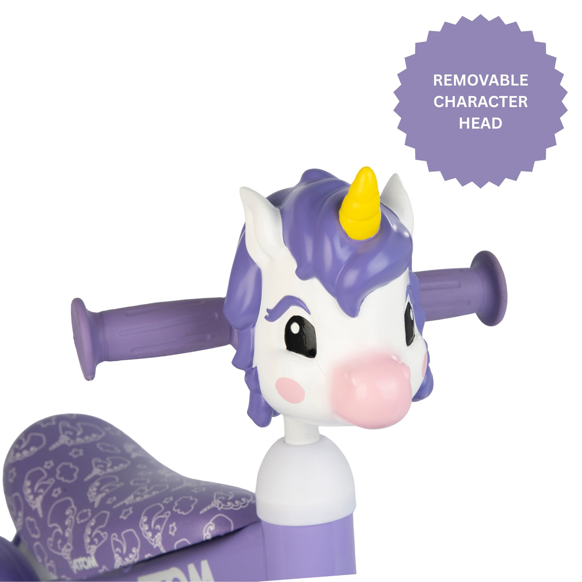 ATOM Childrens Bobble Bike - Purple Unicorn Balance Bike