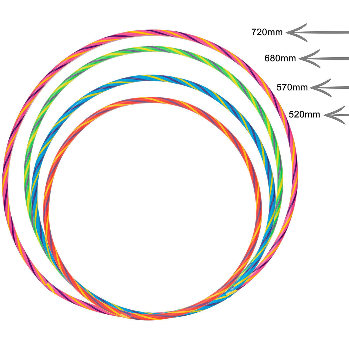 Rainbow Hula Hoops | Set of 4 Garden Toys &amp; Games