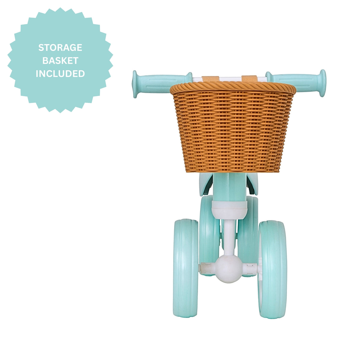 ATOM Bobble Balance Bike with Basket in Mint Green – Lightweight First Bike for Toddlers with 10 Inch Wheels and Adjustable Seat.