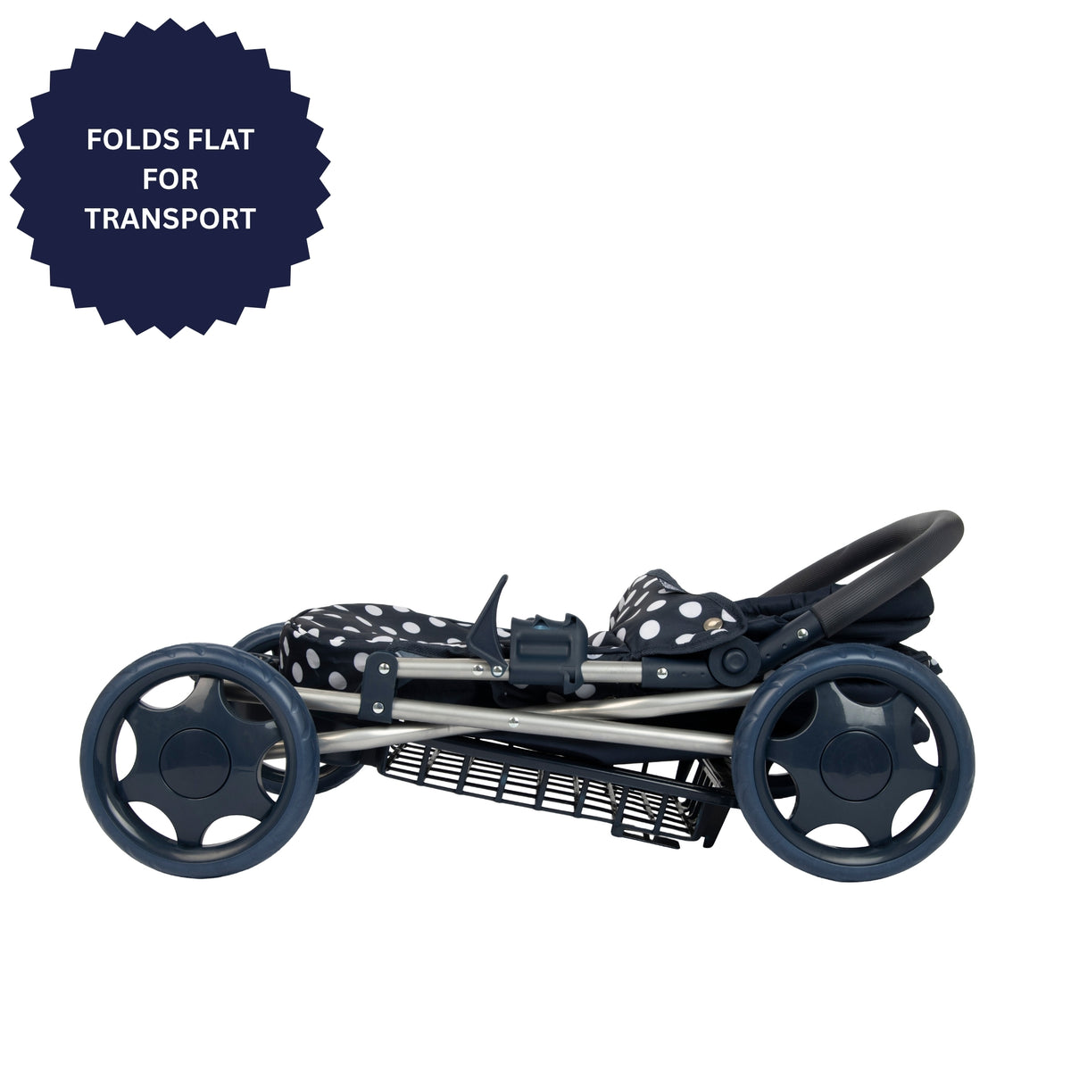 Dolly Tots Cherish Dolls Pram - Navy Prams