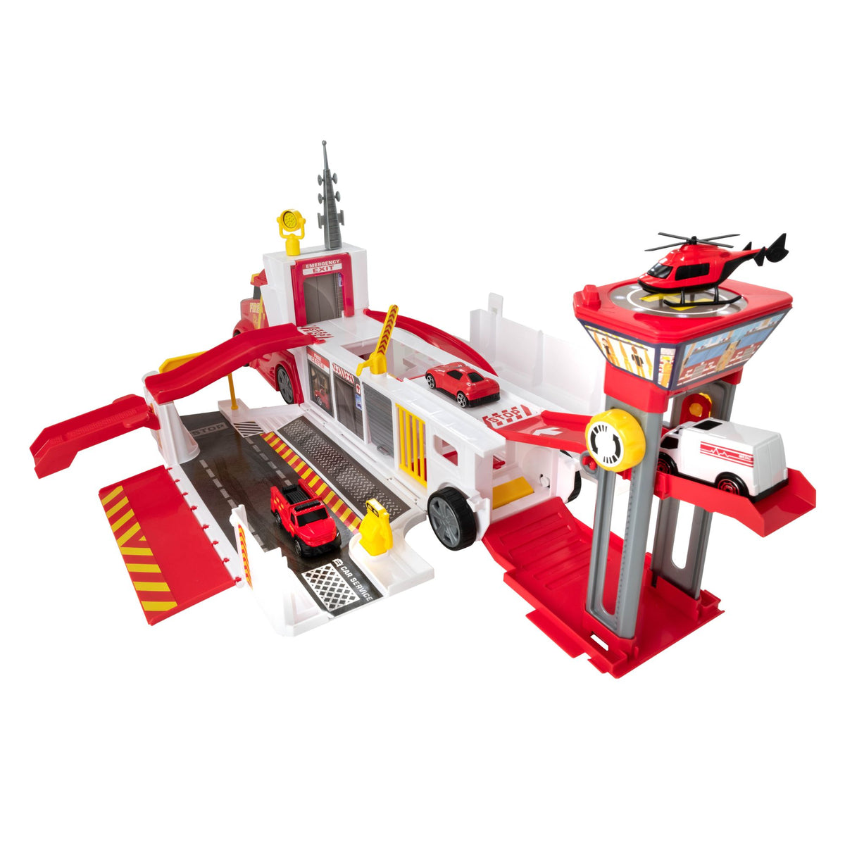Teamsterz Emergency City Fire Command Play Set | Includes 3 Die Cast Cars