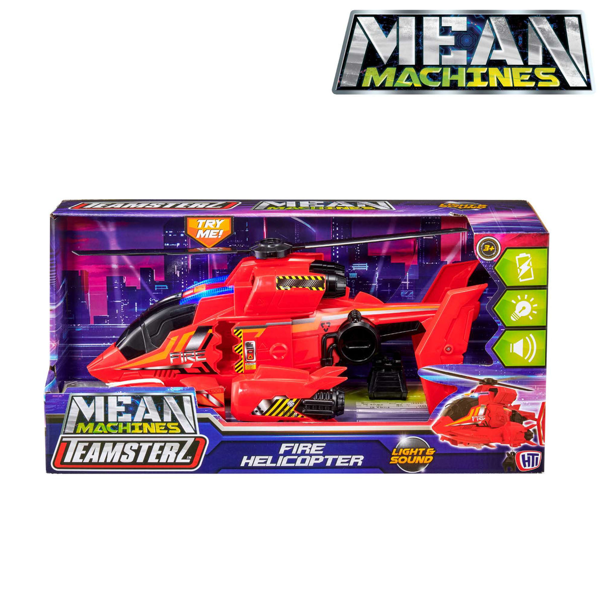 Teamsterz Mean Machine Lights &amp; Sounds Fire Rescue Helicopter