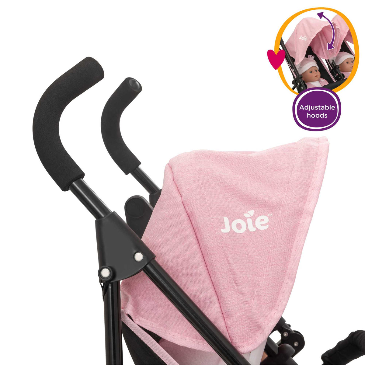 Joie Aire Twin Dolls Stroller - Pink &amp; Black Pushchairs