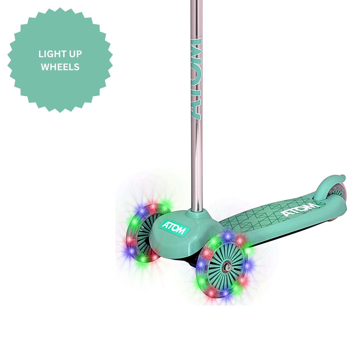 ATOM Light-Up Move &#39;N&#39; Groove Scooter - Green Scooters
