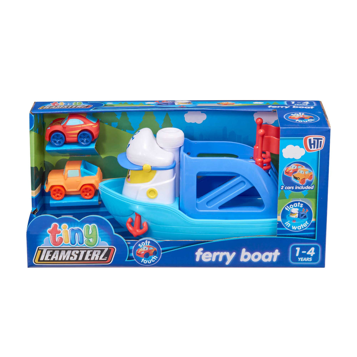 Tiny Teamsterz Ferry Boat Playset | Includes 2 Soft Touch Cars Cars &amp; Transporters