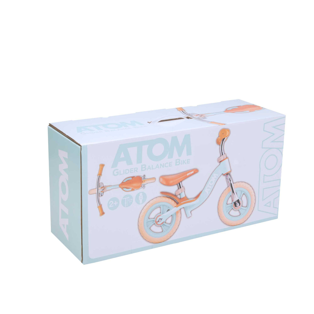 ATOM 10-inch Glider Bike in Mint Green, lightweight kids&#39; balance bicycle with adjustable seat and handlebars