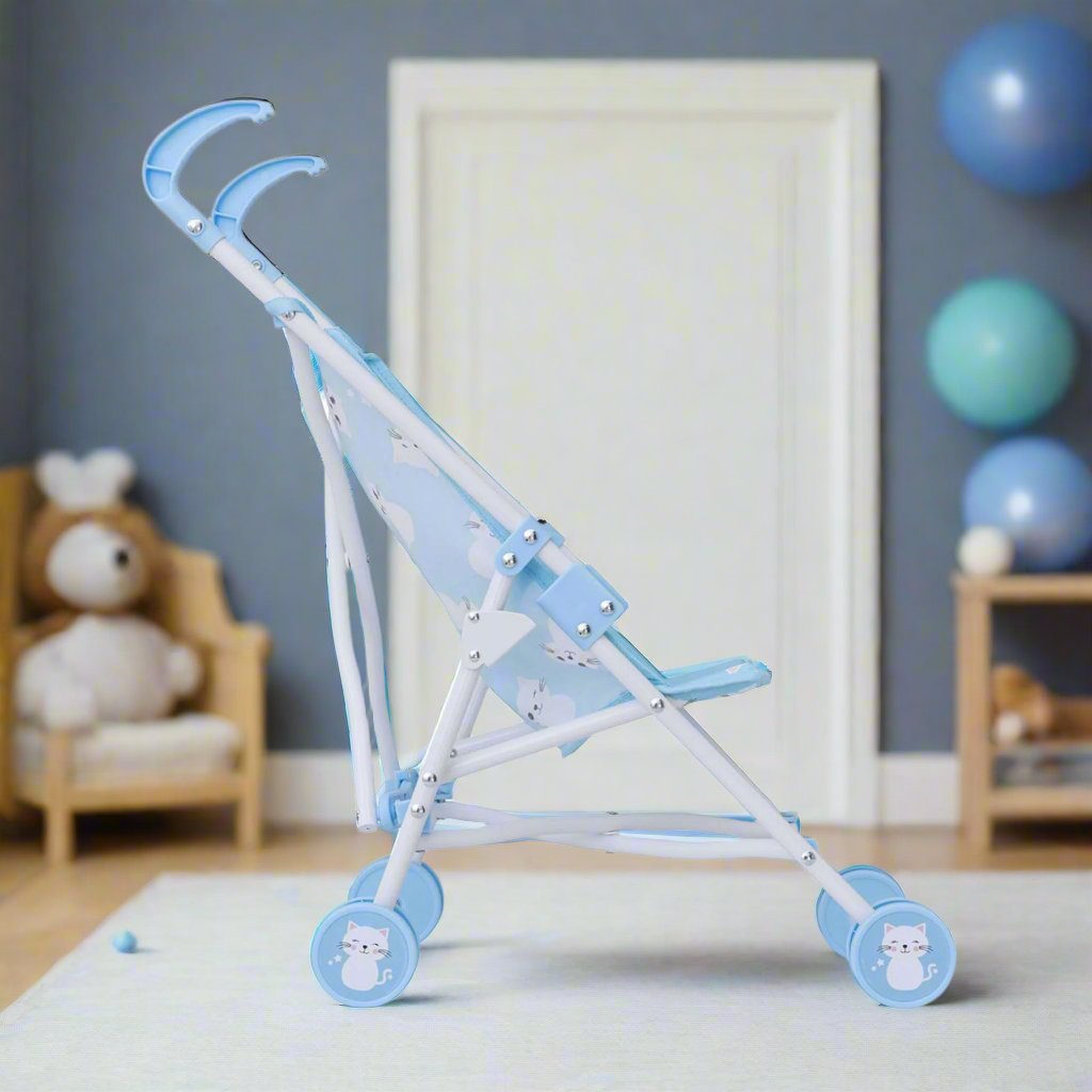 BabyBoo Kitty Doll Stroller - Blue Pushchairs