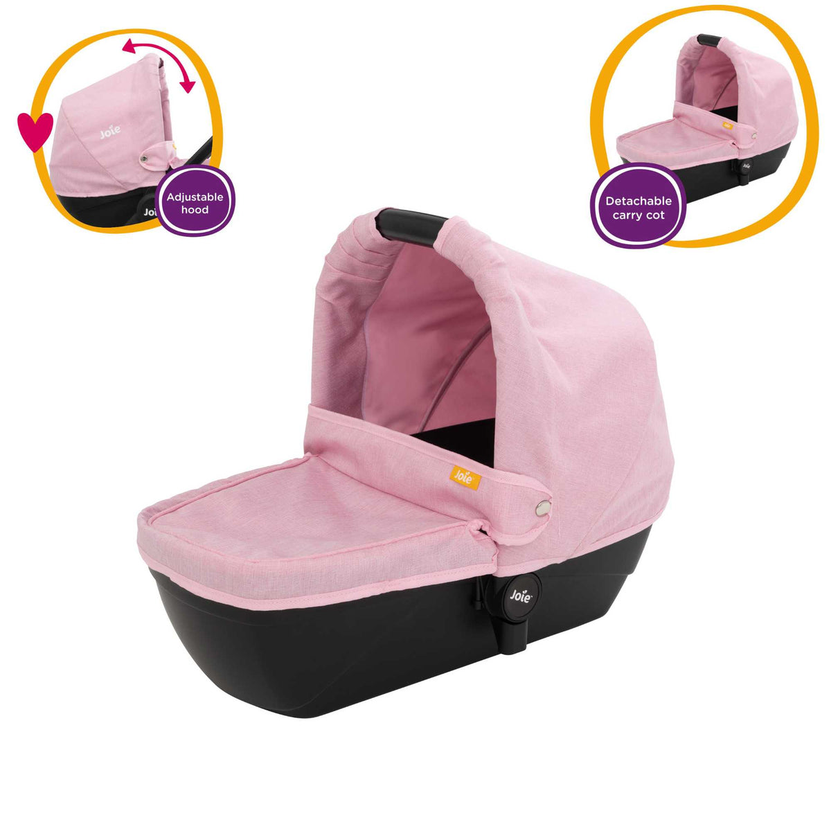 Joie Mytrax Dolls Pram - Pink &amp; Black Prams