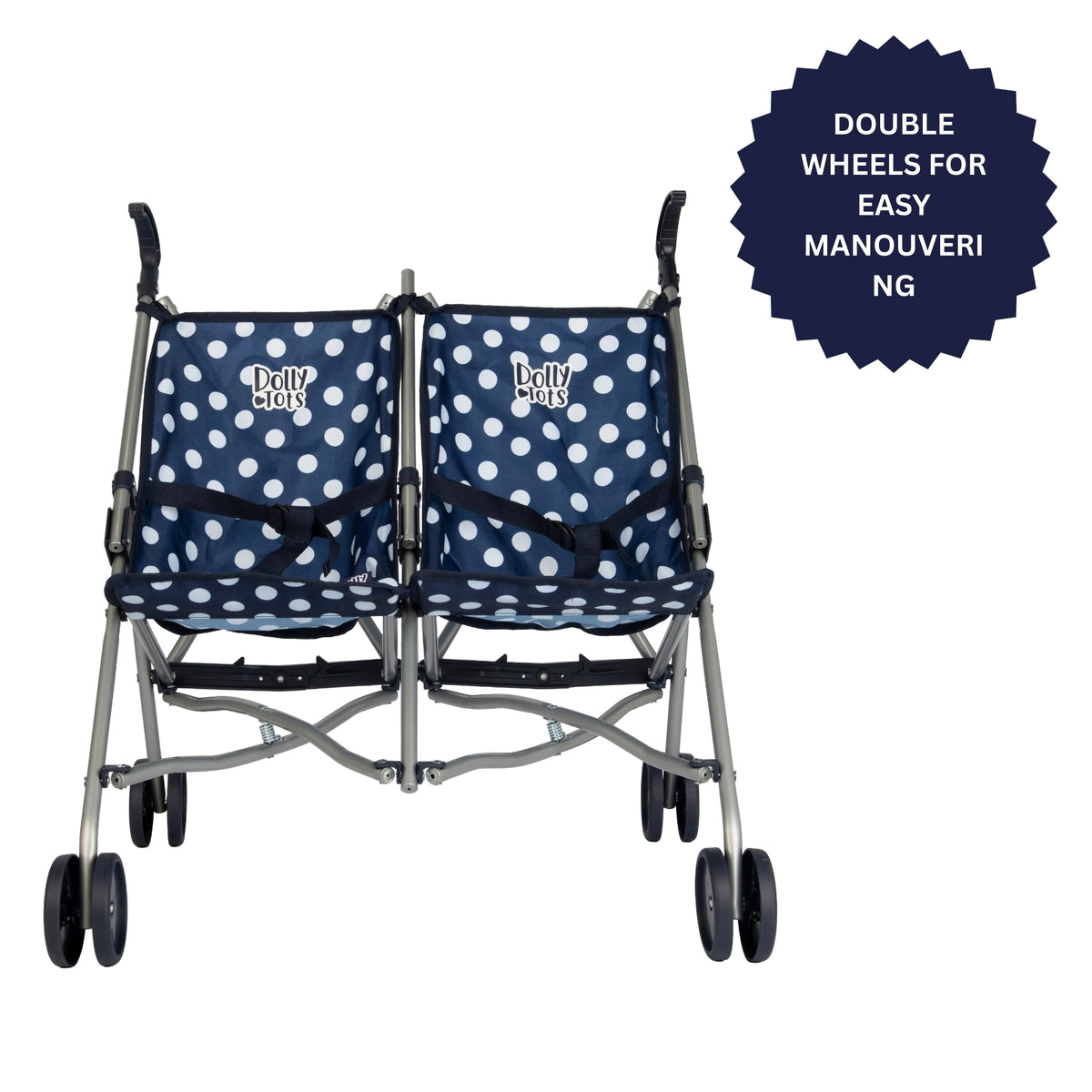 Dolly Tots Twin Dolls Stroller - Navy